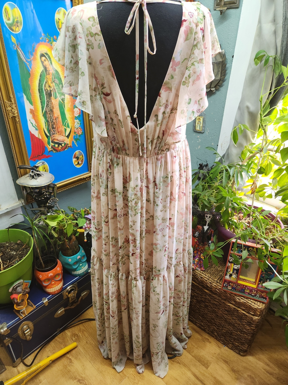 White by Vera Wang Pink Floral Maxi Dress - Picture 5 of 8